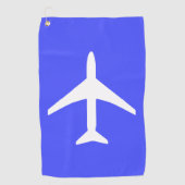 白ファンキー飛行機飛行機パイロット航空 ゴルフタオル (正面)