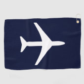 白ファンキー飛行機飛行機パイロット航空 ゴルフタオル (横)