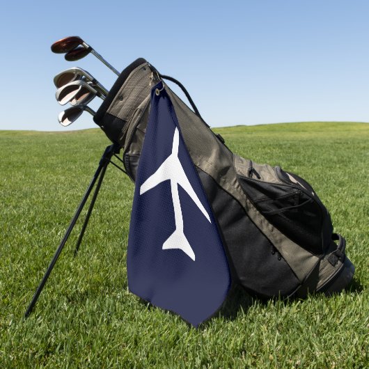 白ファンキー飛行機飛行機パイロット航空 ゴルフタオル (グリーン)