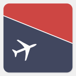 白ファンキー飛行機飛行機パイロット航空 スクエアシール