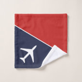 白ファンキー飛行機飛行機パイロット航空 バスタオルセット (ウォッシュタオル)