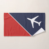 白ファンキー飛行機飛行機パイロット航空 バスタオルセット (ハンドタオル)