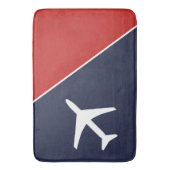 白ファンキー飛行機飛行機パイロット航空 バスマット (正面縦)