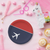 白ファンキー飛行機飛行機パイロット航空 ペーパープレート (パーティー)