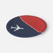 白ファンキー飛行機飛行機パイロット航空 ペーパープレート (アングル)