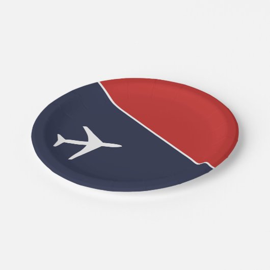 白ファンキー飛行機飛行機パイロット航空 ペーパープレート (アングル)