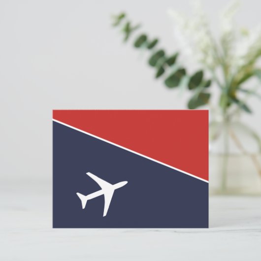 白ファンキー飛行機飛行機パイロット航空 ポストカード (スタンド正面)