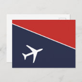 白ファンキー飛行機飛行機パイロット航空 ポストカード (正面/裏面)