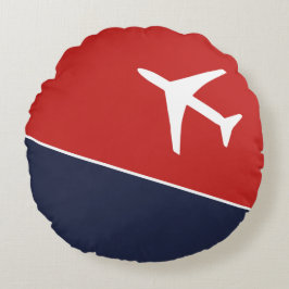 白ファンキー飛行機飛行機パイロット航空 ラウンドクッション