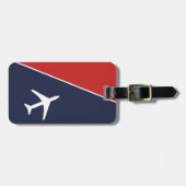 白ファンキー飛行機飛行機パイロット航空 ラゲッジタグ (正面横)