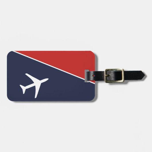 白ファンキー飛行機飛行機パイロット航空 ラゲッジタグ (正面横)