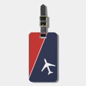 白ファンキー飛行機飛行機パイロット航空 ラゲッジタグ (正面縦)