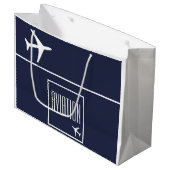 白ファンキー飛行機飛行機パイロット航空 ラージペーパーバッグ (正面アングル)