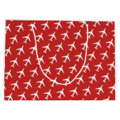 白ファンキー飛行機飛行機パイロット航空 ラージペーパーバッグ (裏面)