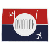 白ファンキー飛行機飛行機パイロット航空 ラージペーパーバッグ (正面)