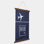 白ファンキー飛行機飛行機パイロット航空 吊り下げ型タペストリー (傾斜あり)