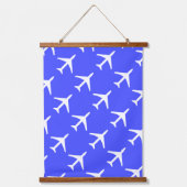 白ファンキー飛行機飛行機パイロット航空 吊り下げ型タペストリー (正面)