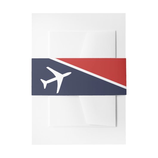 白ファンキー飛行機飛行機パイロット航空 招待状ベリーバンド (正面例)