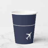 白ファンキー飛行機飛行機パイロット航空 紙コップ (裏面)