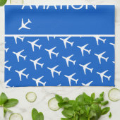 白ファンキー飛行機飛行機パイロット飛行 キッチンタオル (折り畳み)