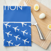 白ファンキー飛行機飛行機パイロット飛行 キッチンタオル (四つ折り)