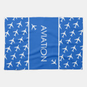 白ファンキー飛行機飛行機パイロット飛行 キッチンタオル (横)