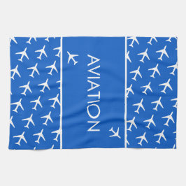 白ファンキー飛行機飛行機パイロット飛行 キッチンタオル