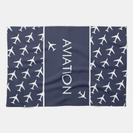 白ファンキー飛行機飛行機パイロット飛行 キッチンタオル