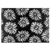 白ファンキー黒花 カッティングボード (正面)