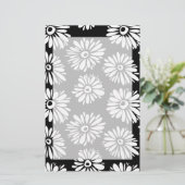 白ファンキー黒花 便箋 (スタンド正面)