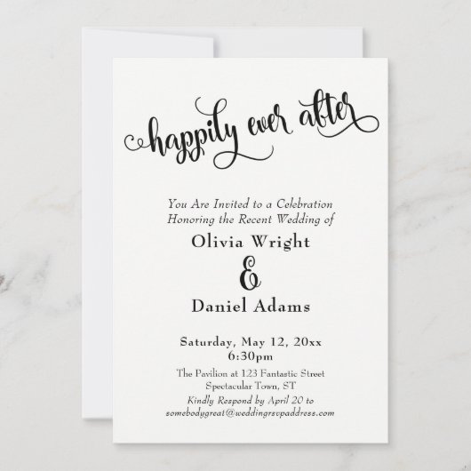 白ファンシーと黒を楽しく描く 招待状 (正面)