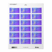 白ファンシー三日月かわいらし顔紫の空 ラベル (フルシート)