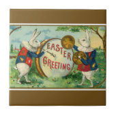 白ファンシー復活祭のブニーズダークブラウン タイル (正面)