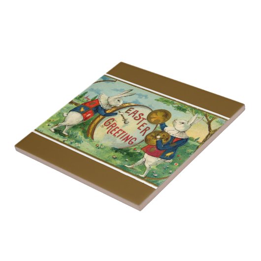 白ファンシー復活祭のブニーズダークブラウン タイル (側面)