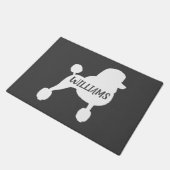 白ファンシー標準プードルドッグシルエットカスタム ドアマット (アングル)