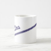 白ファンシー色の青 コーヒーマグカップ (中央)