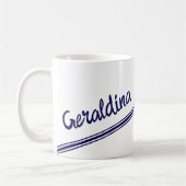 白ファンシー色の青 コーヒーマグカップ (左)