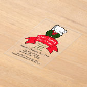 白ファンシー象クリスマスギフト交換 アクリル招待状 (レイダウン)