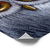 白ファンタジー雪フクロウのポスター ポスター (角)