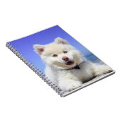 白フィンランド語ラプントパピーかわいい ノートブック (右側)