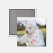 白フィンランド語ラプントパピーかわいい マグネット (正面/裏面)