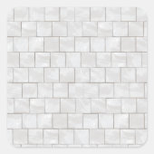 白フェイクい装飾大理石タイル背景 スクエアシール (正面)