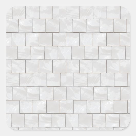 白フェイクい装飾大理石タイル背景 スクエアシール (正面)