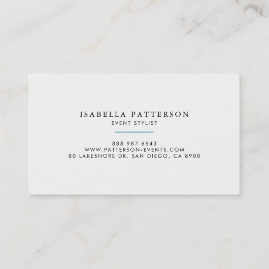 白フェイクと青の大理石のモダン名刺 名刺 (裏面)
