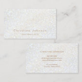 白フェイクグリッター効果 名刺 (正面/裏面)