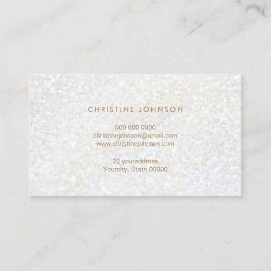 白フェイクグリッター効果 名刺 (裏面)