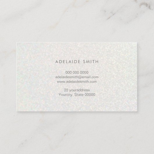 白フェイクグリッター背景 名刺 (裏面)