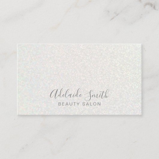 白フェイクグリッター背景 名刺 (正面)