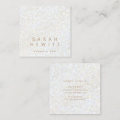 ・白フェイクグリッター スクエア名刺 (正面/裏面)