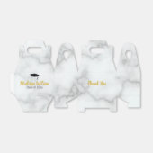 白フェイク大理石の学位卒業 フェイバーボックス (折り畳みなし)